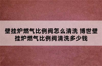 壁挂炉燃气比例阀怎么清洗 博世壁挂炉燃气比例阀清洗多少钱